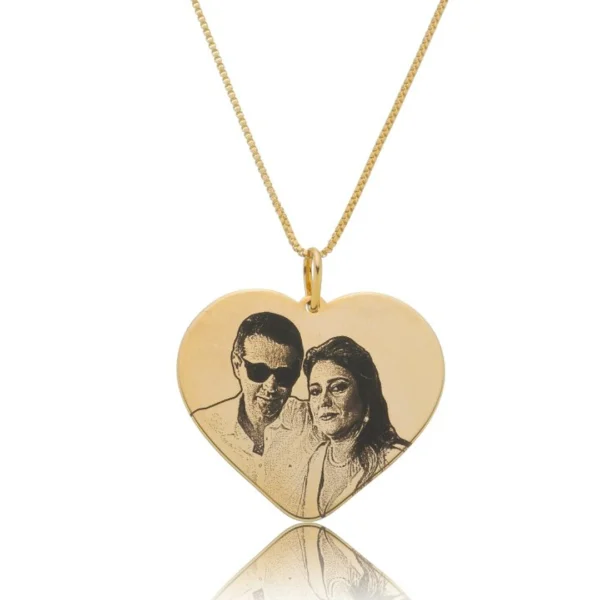 Colar Fotogravação Coração