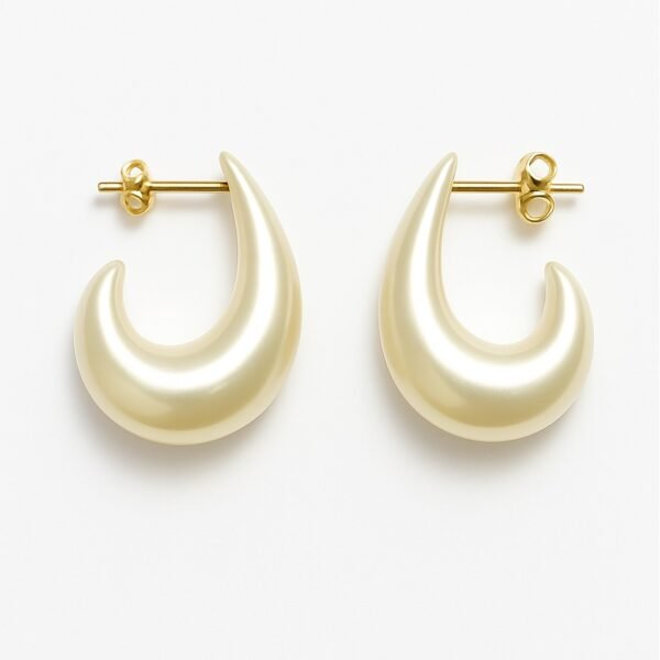 Brinco Pérola Meia Argola